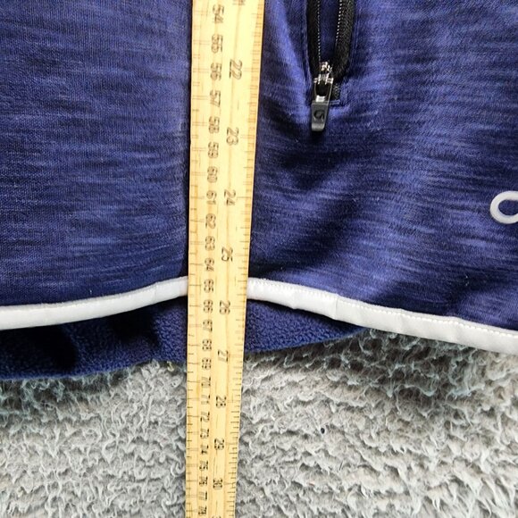 Gap Fit Shirt Womens XL Indigo Blue Orbit Fleece Pullover Hoodie Zip Pockets - Picture 5 of 11